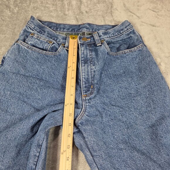 LL Bean Jeans Womens 10 Blue Flannel Lined Double L Relaxed Fit High Rise Denim - Picture 9 of 10